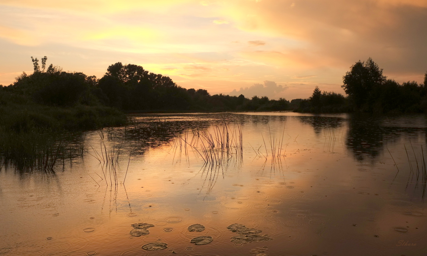 Дождь после заката.