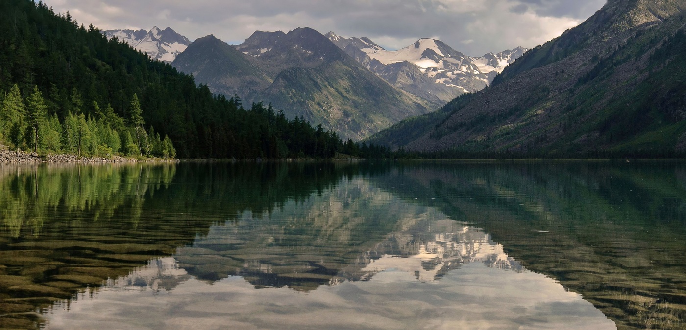 Бирюзовое Среднее Мультинское озеро.Вечер.