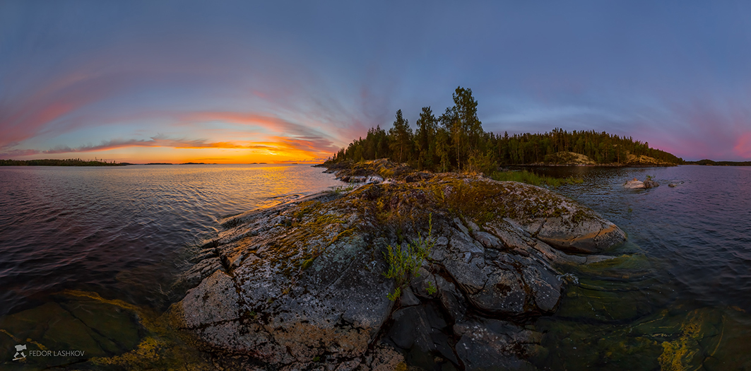 Заря над шхерами Ладоги