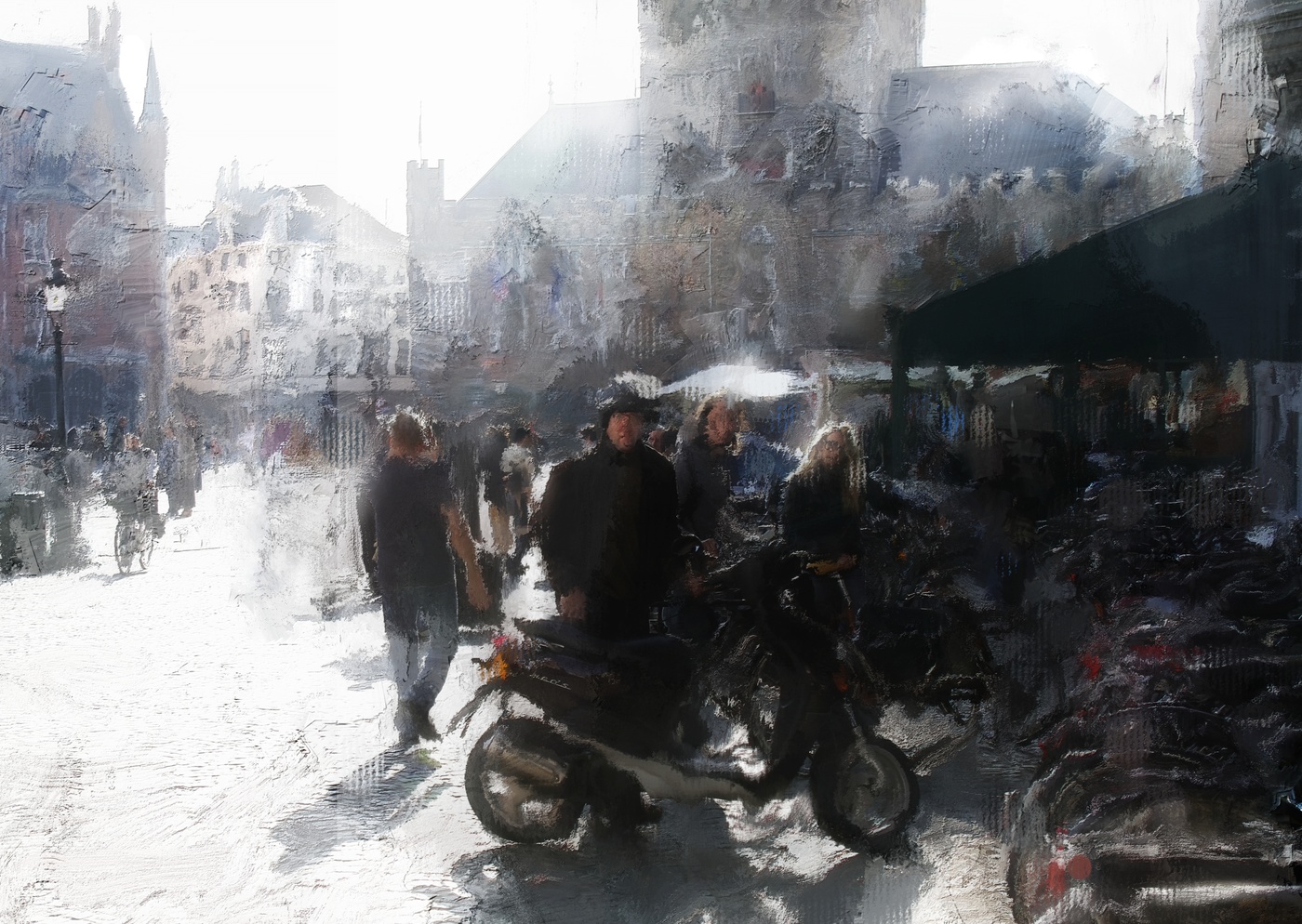 город проснулся