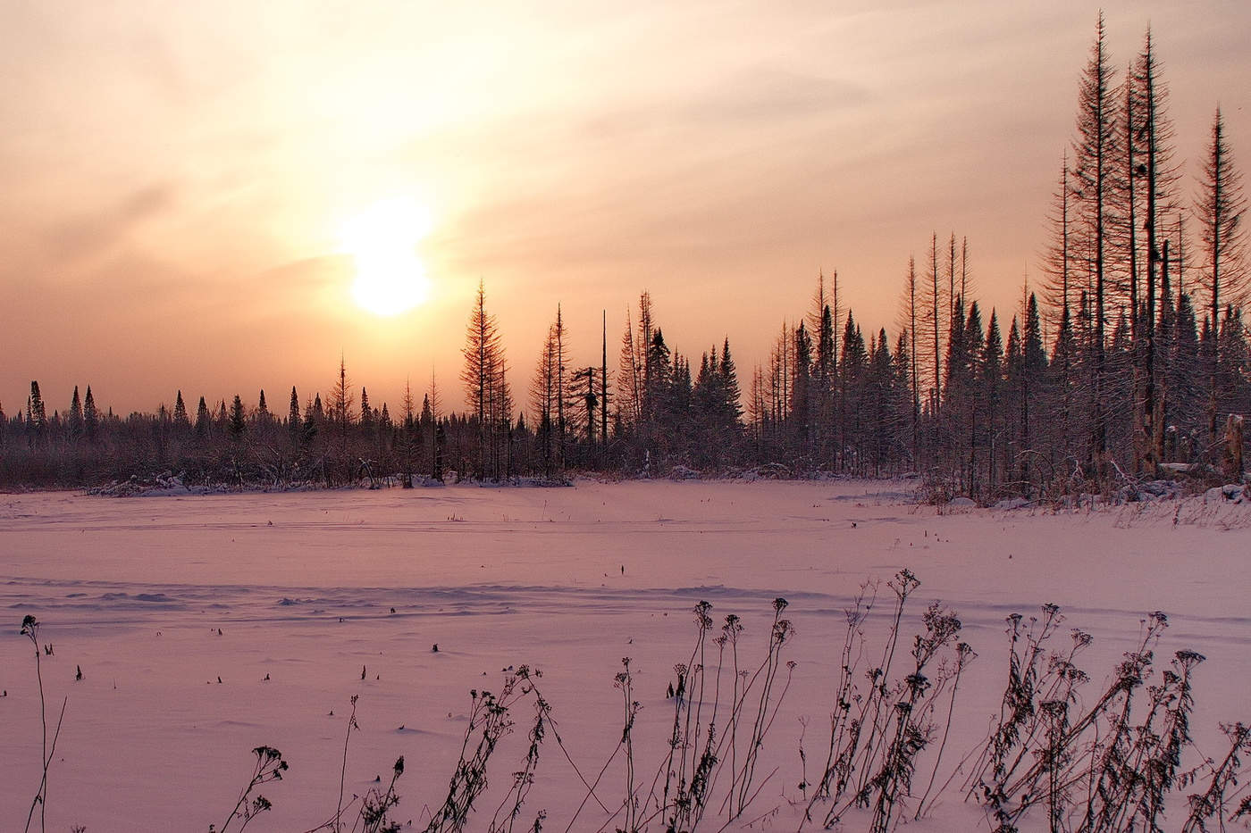 Зимний закат.