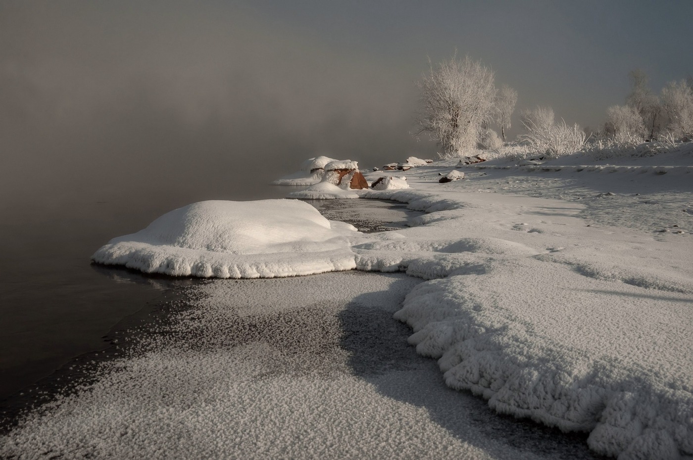 Холодное зимнее солнце.