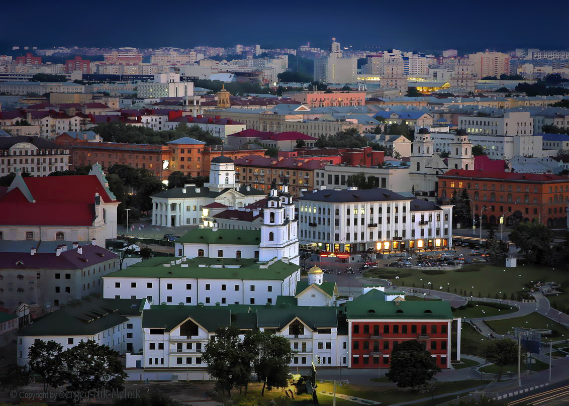 Фото вечерний город с высоты