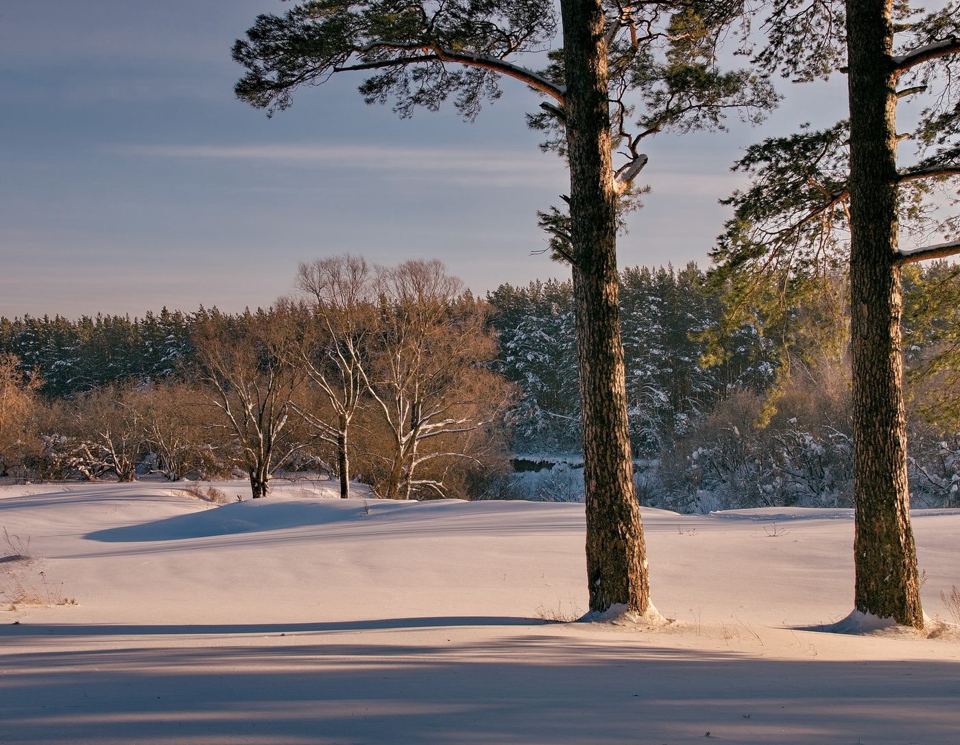 Зимним полднем.