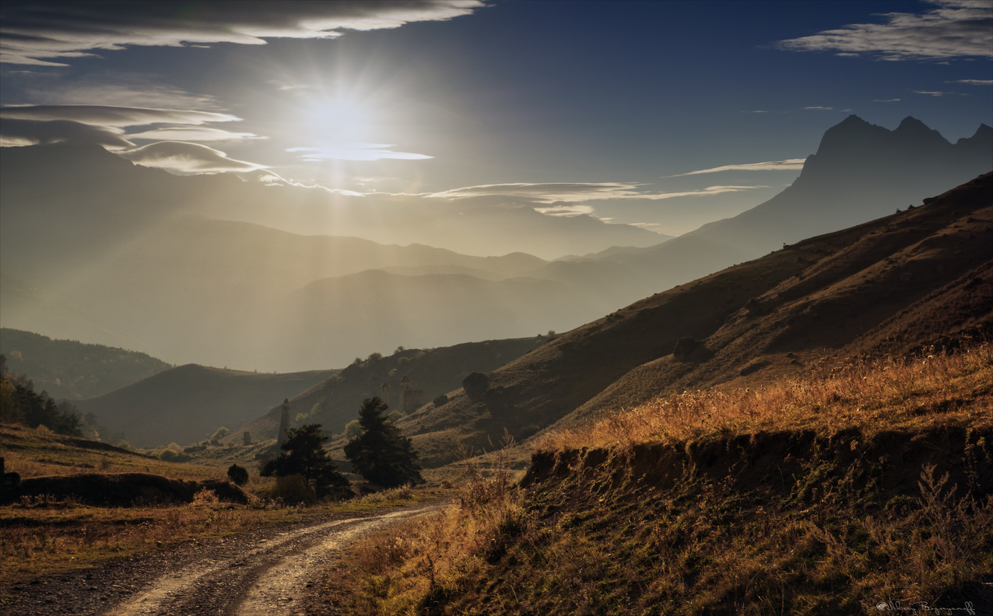 Закат на перевале.