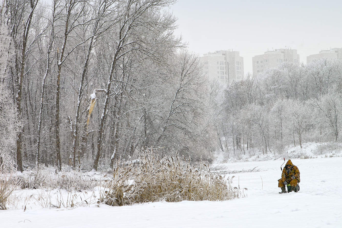 Снегопад рыбалки не помеха