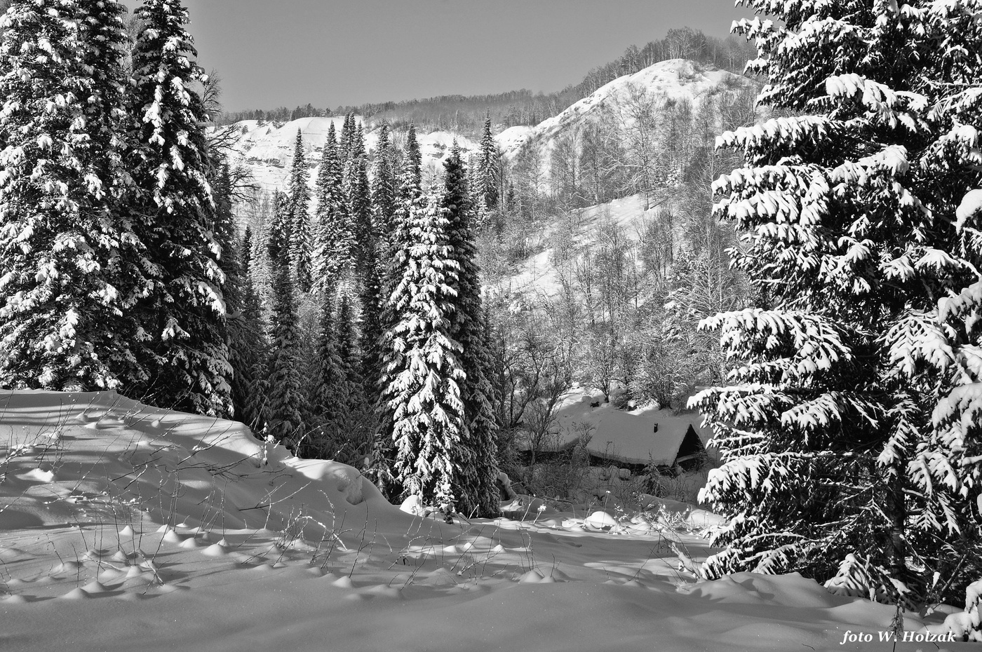 Зимний пейзаж в деревне