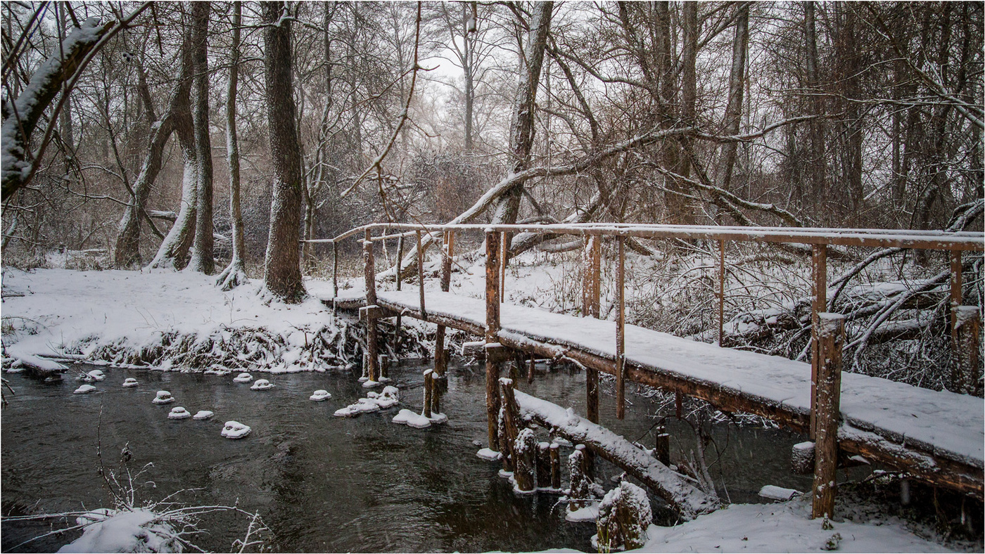 Зимний этюд с мостом