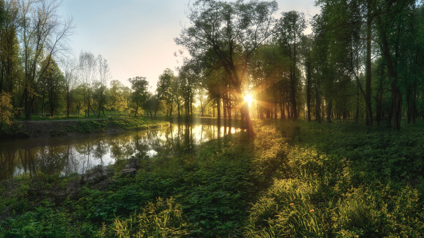 Майский парк на вечерней Тулице