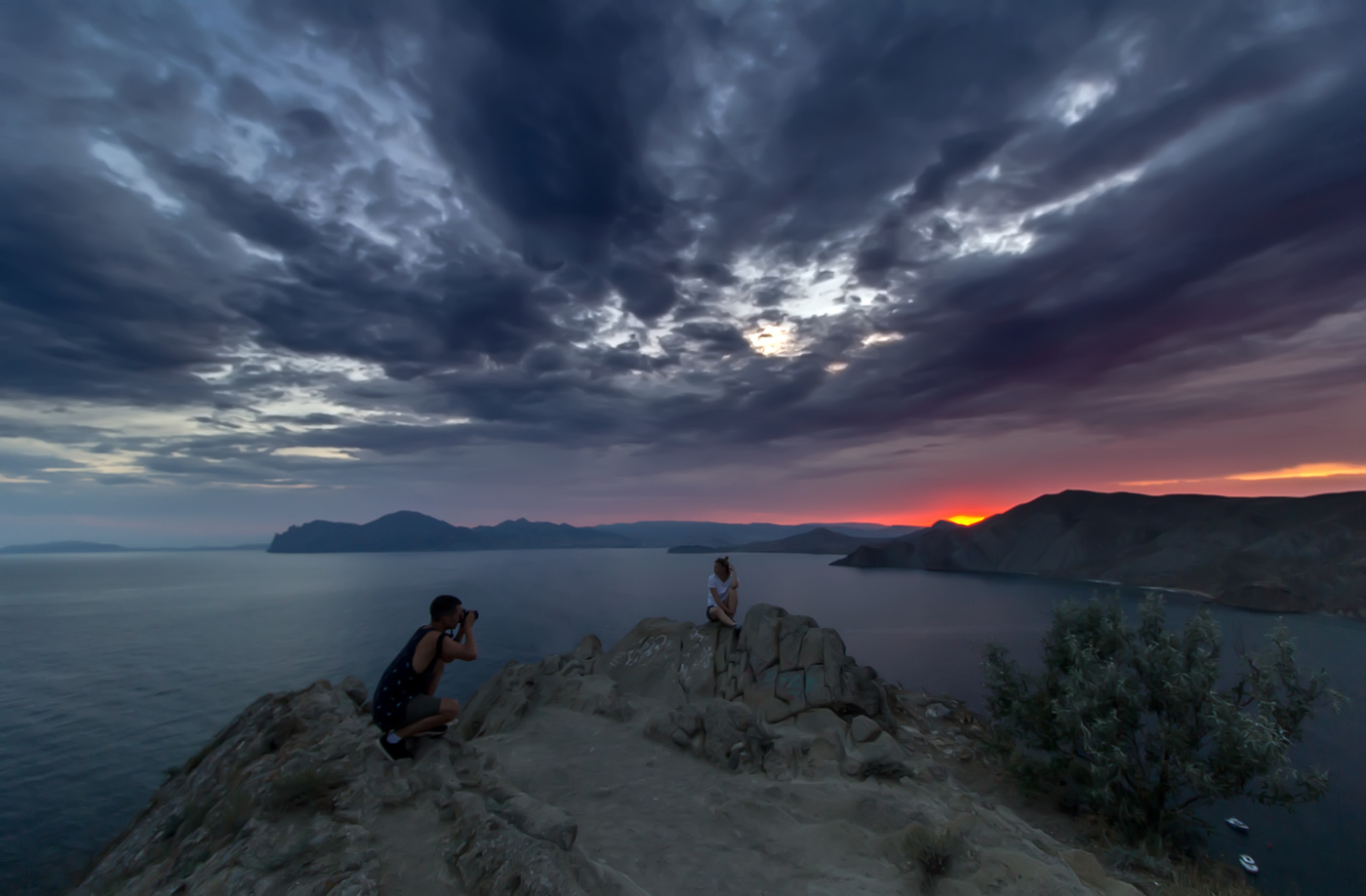 На закате...