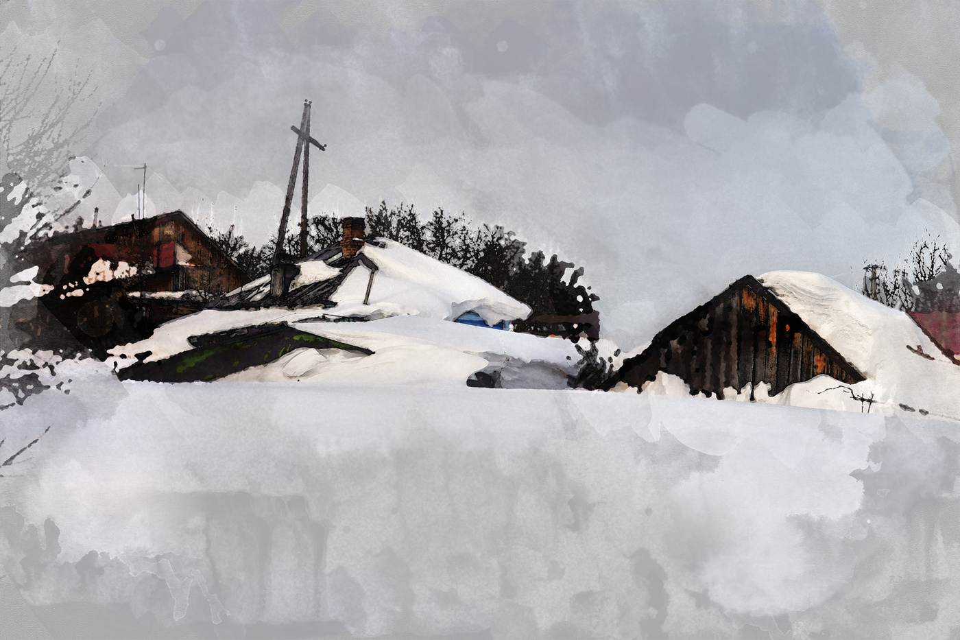 Много снега бывает