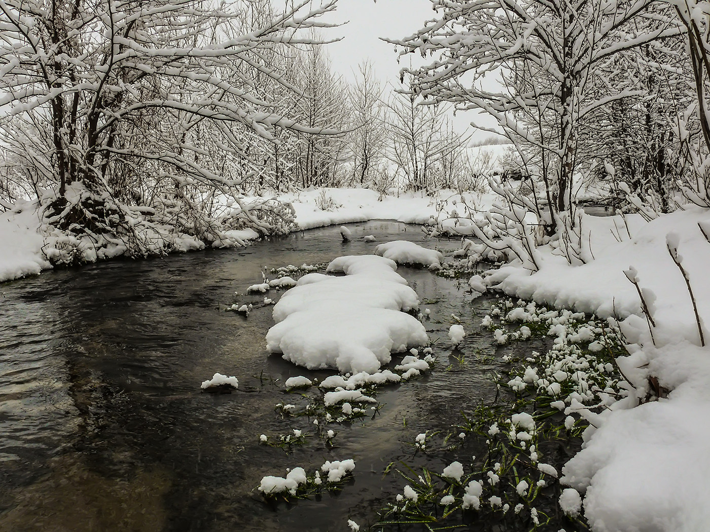 Много снега бывает
