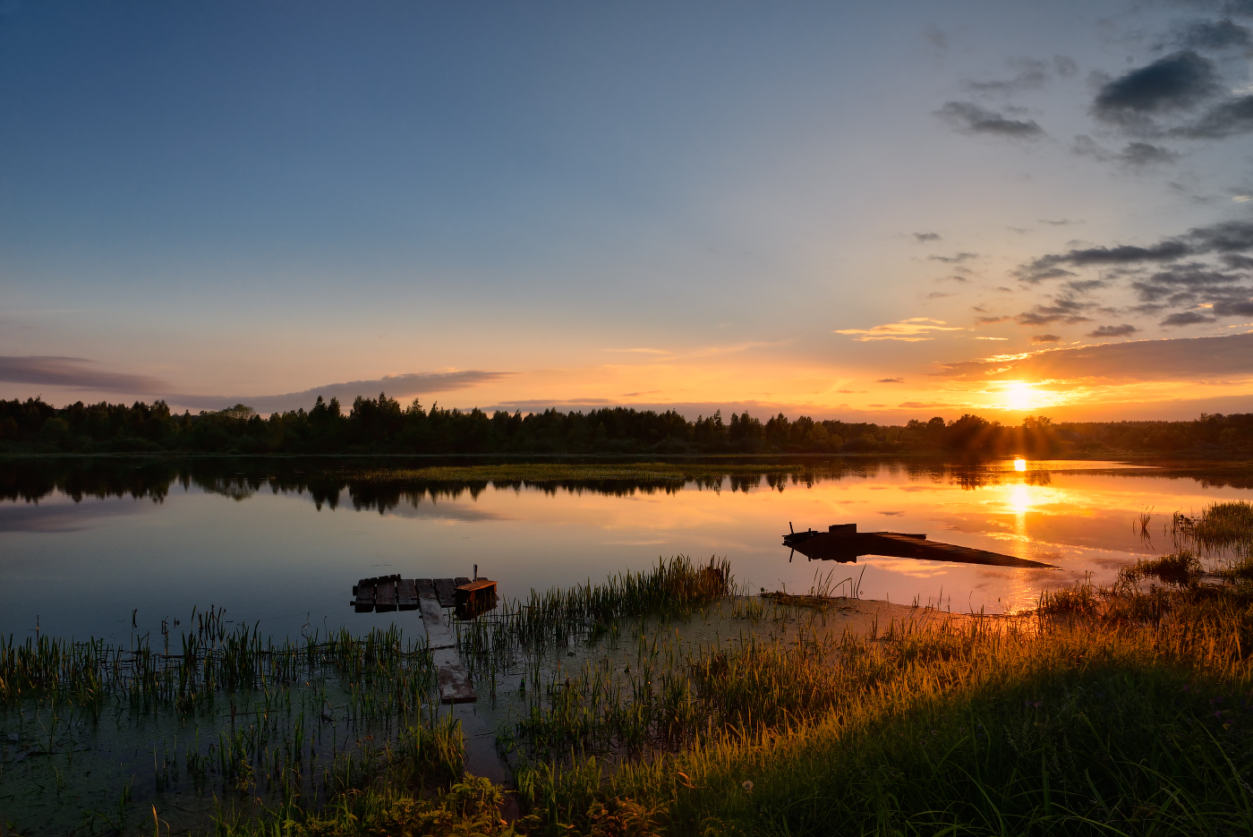 закат на реке Дубёнка