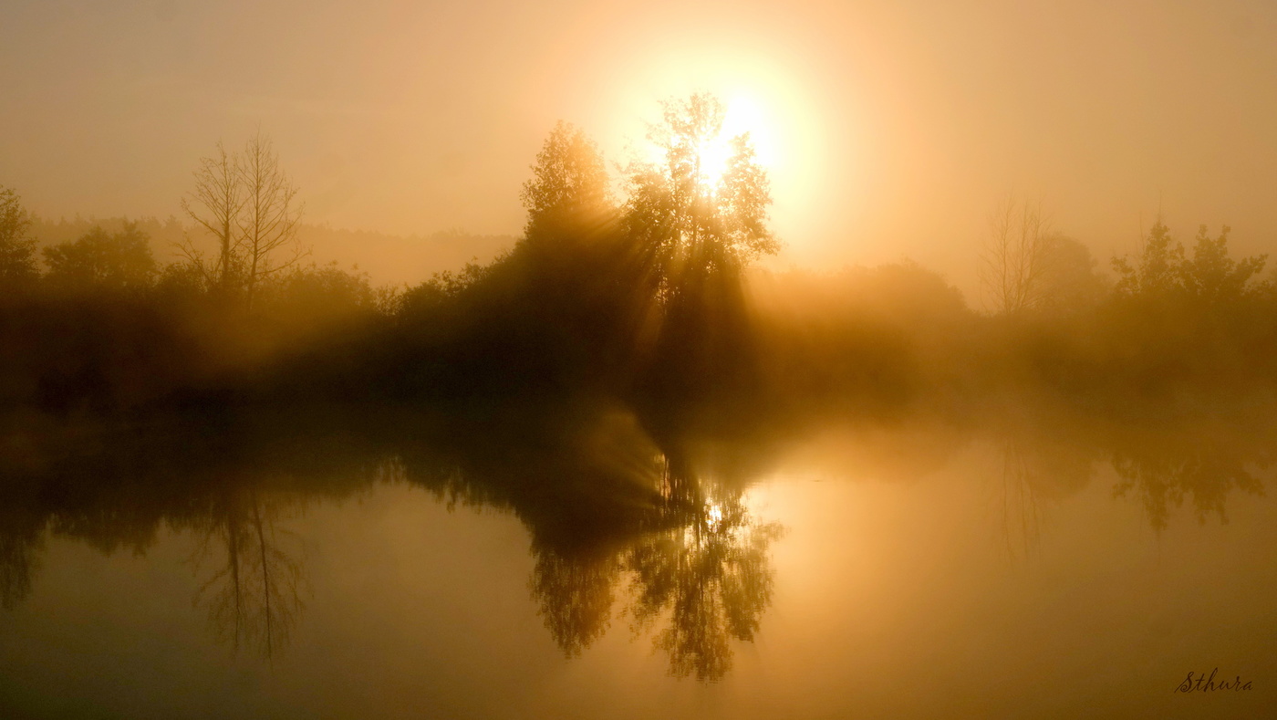 Рассвет и туман.