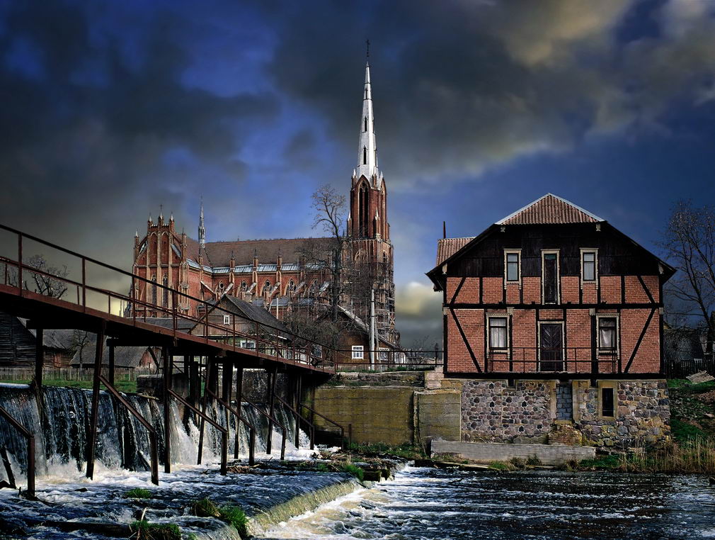 Водяная мельница у костела