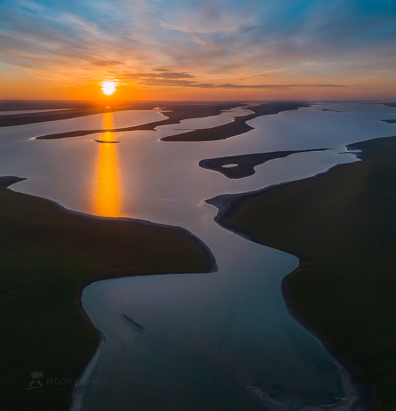 Озеро Маныч с высоты птичьего полёта