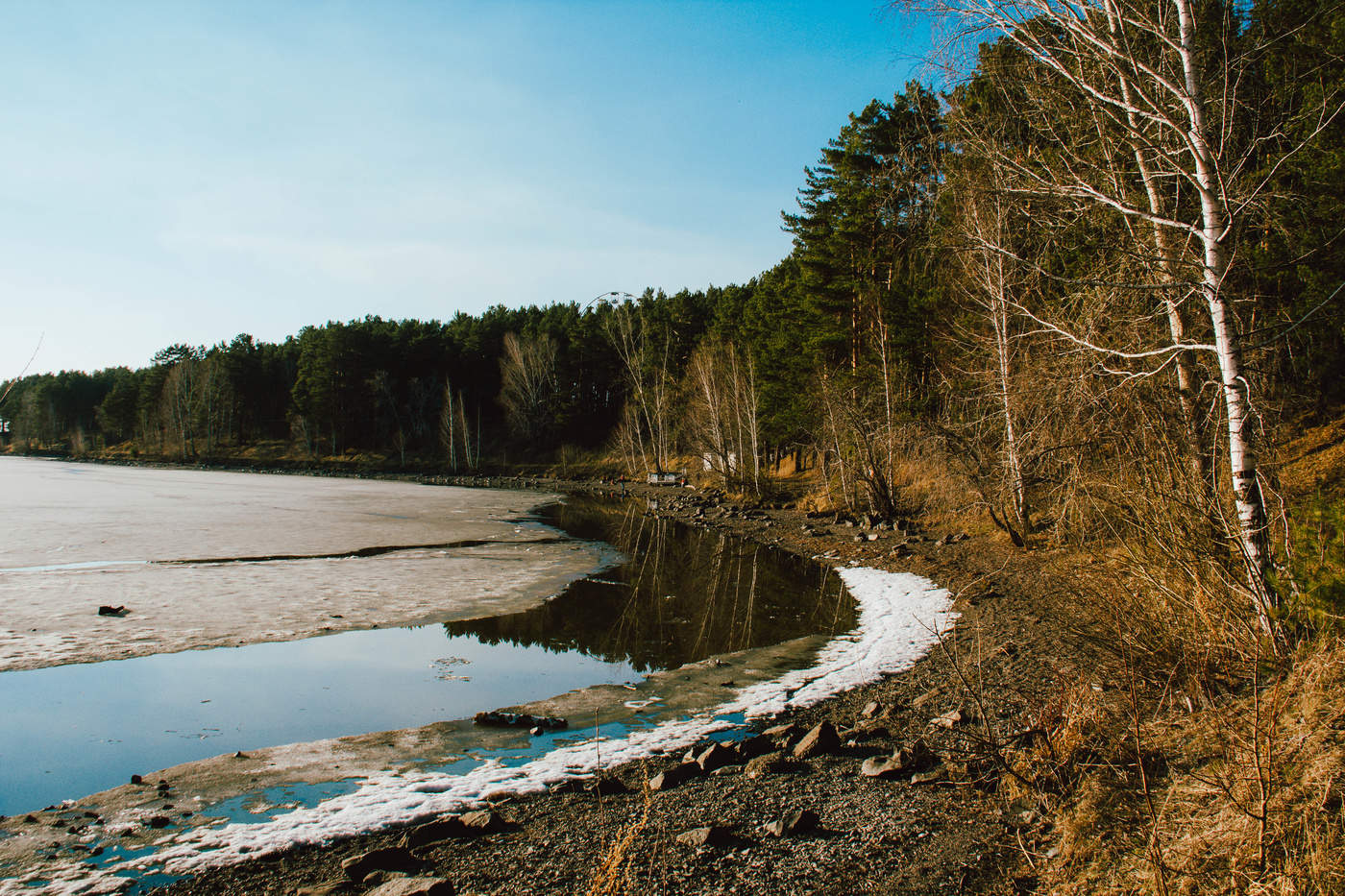 Озеро весной