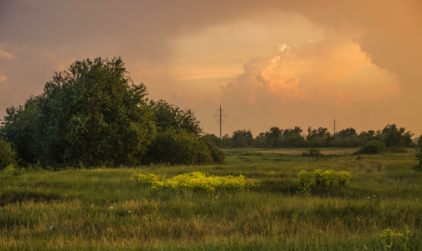 Вечернее небо после дождя.