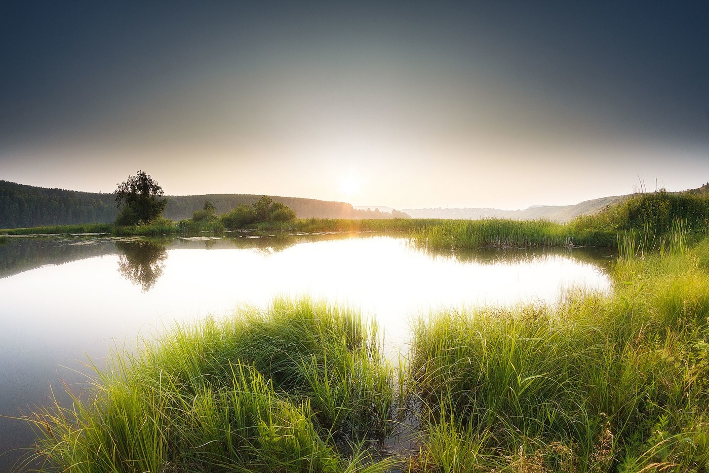 Закат в дымке ещё красивее