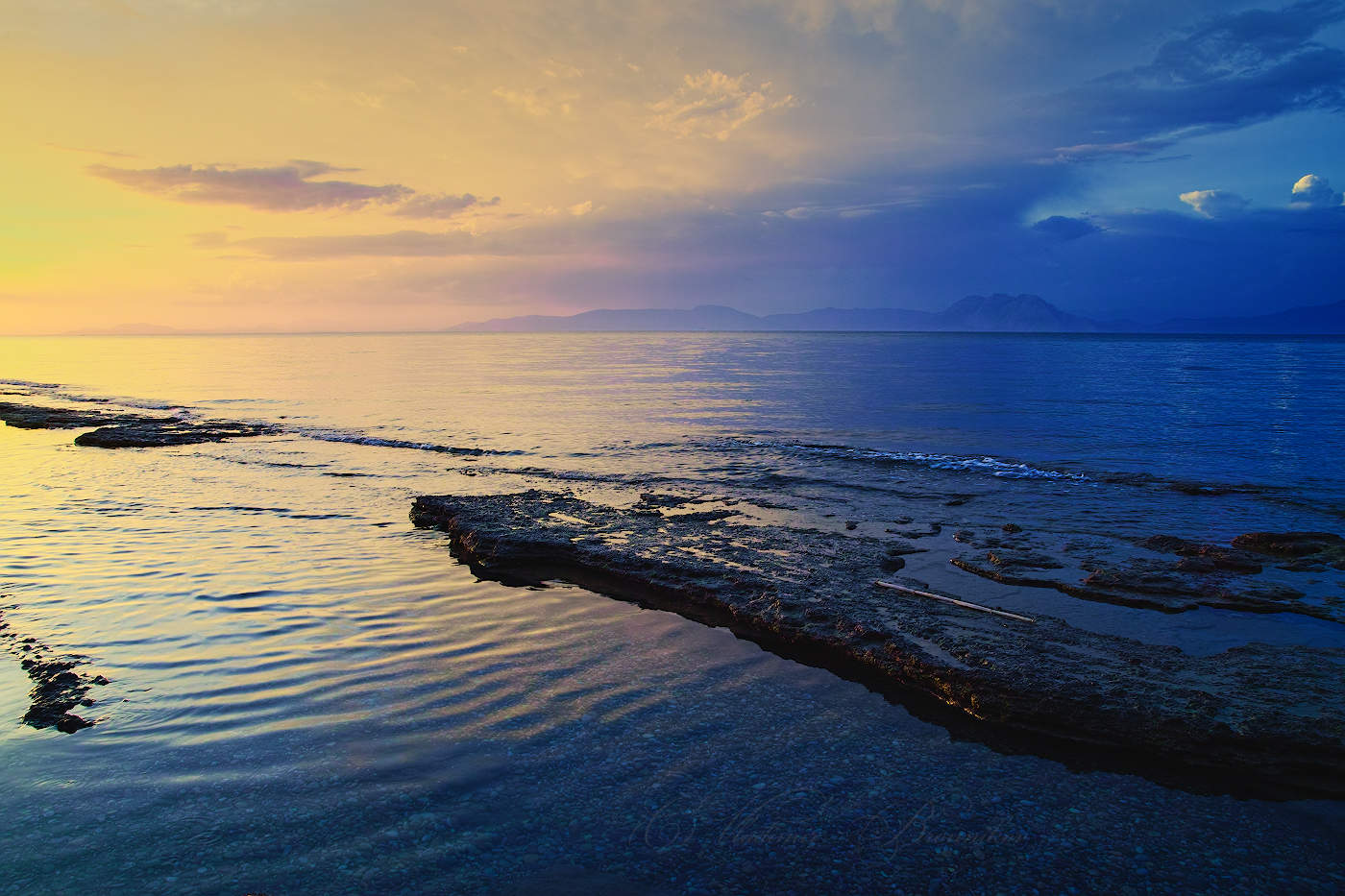 Закат во время отлива