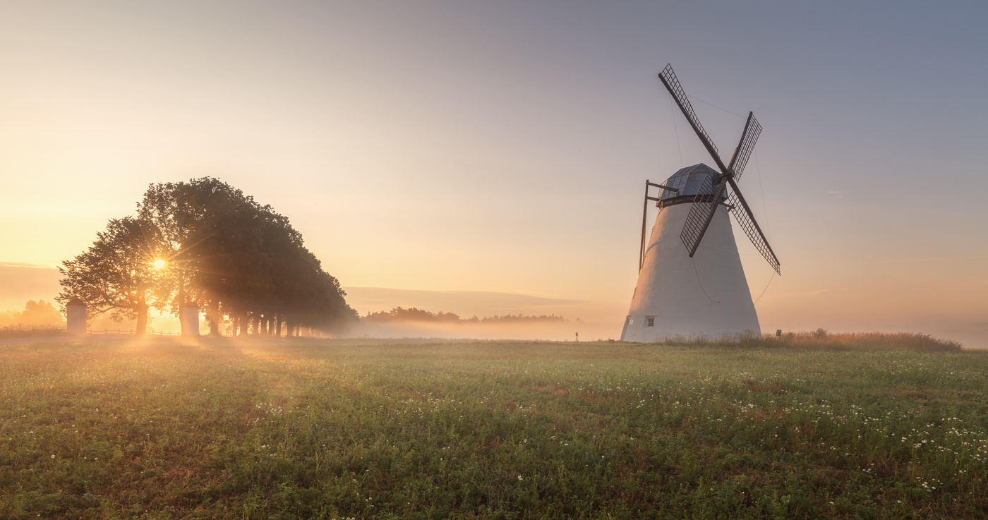 Landscape with an old windmill