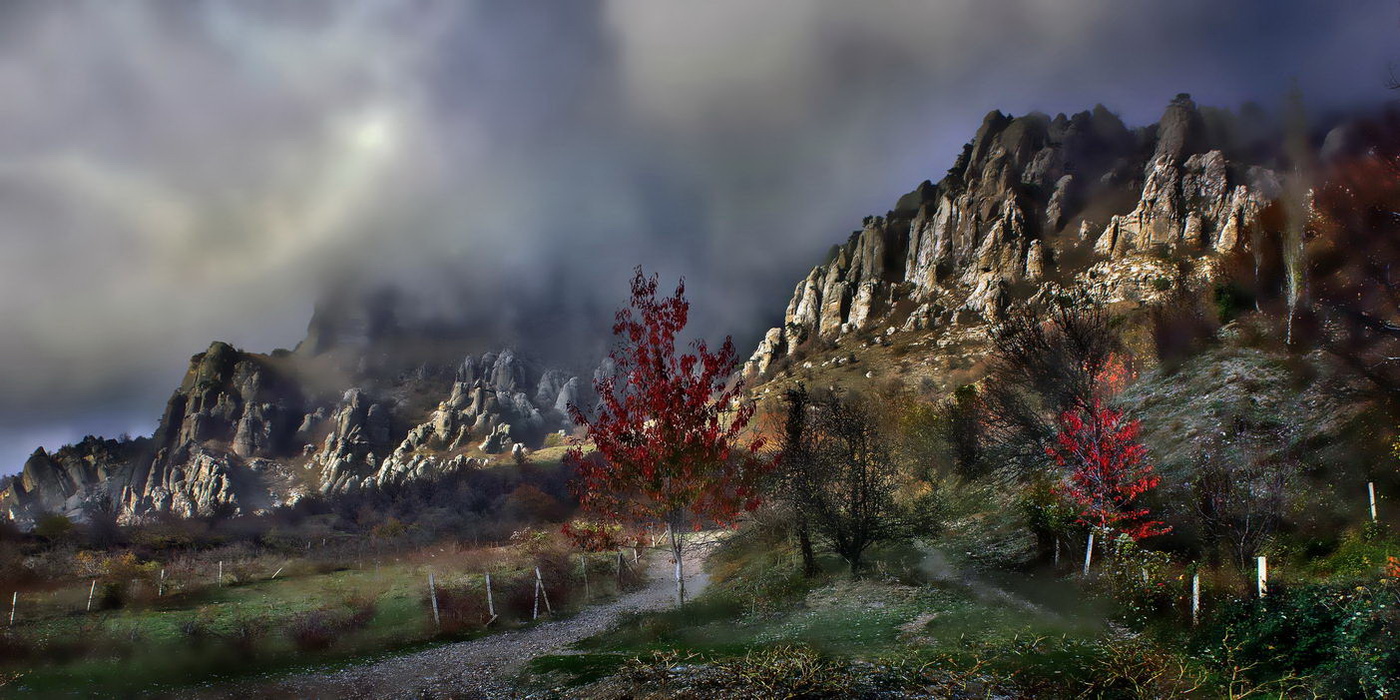 Свето-эффекты на дымчатой Демерджи