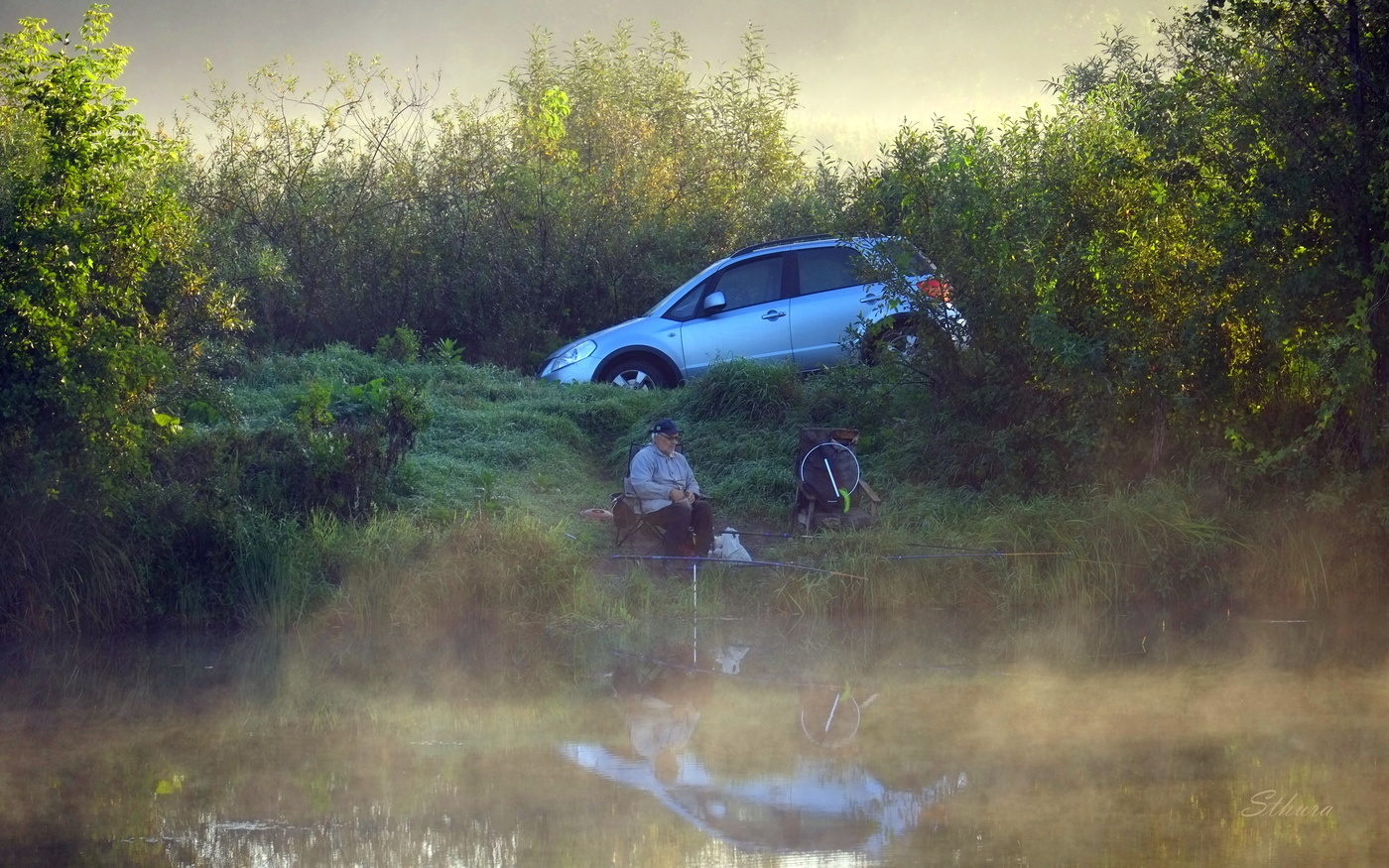 На утренней заре.