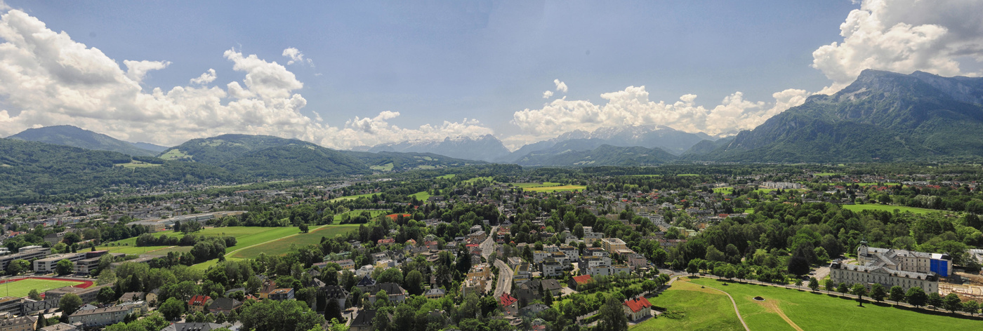 Вид на Зальцбург с крепости Hohensalzburg