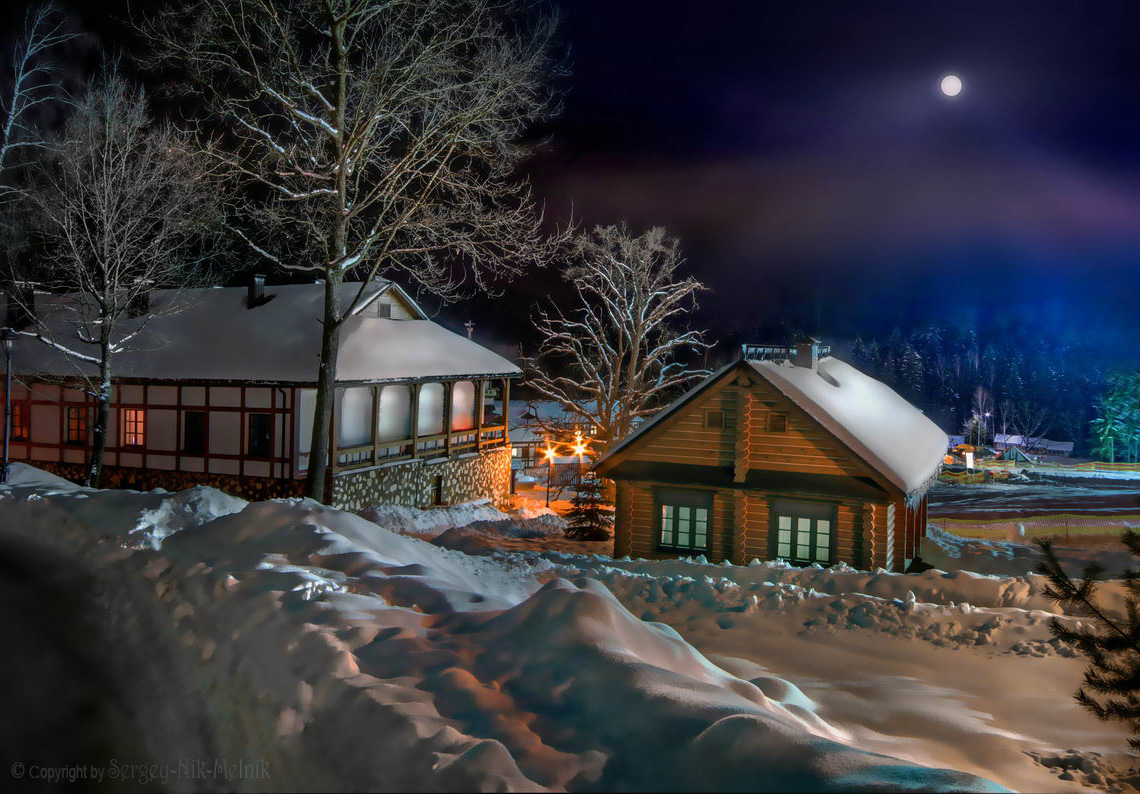 Кофейная дымка вечером на хуторе