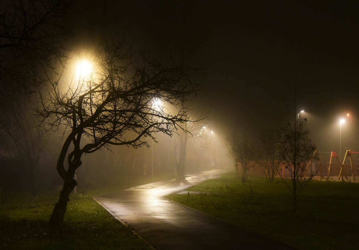 "Густой туман на город опустился ..."