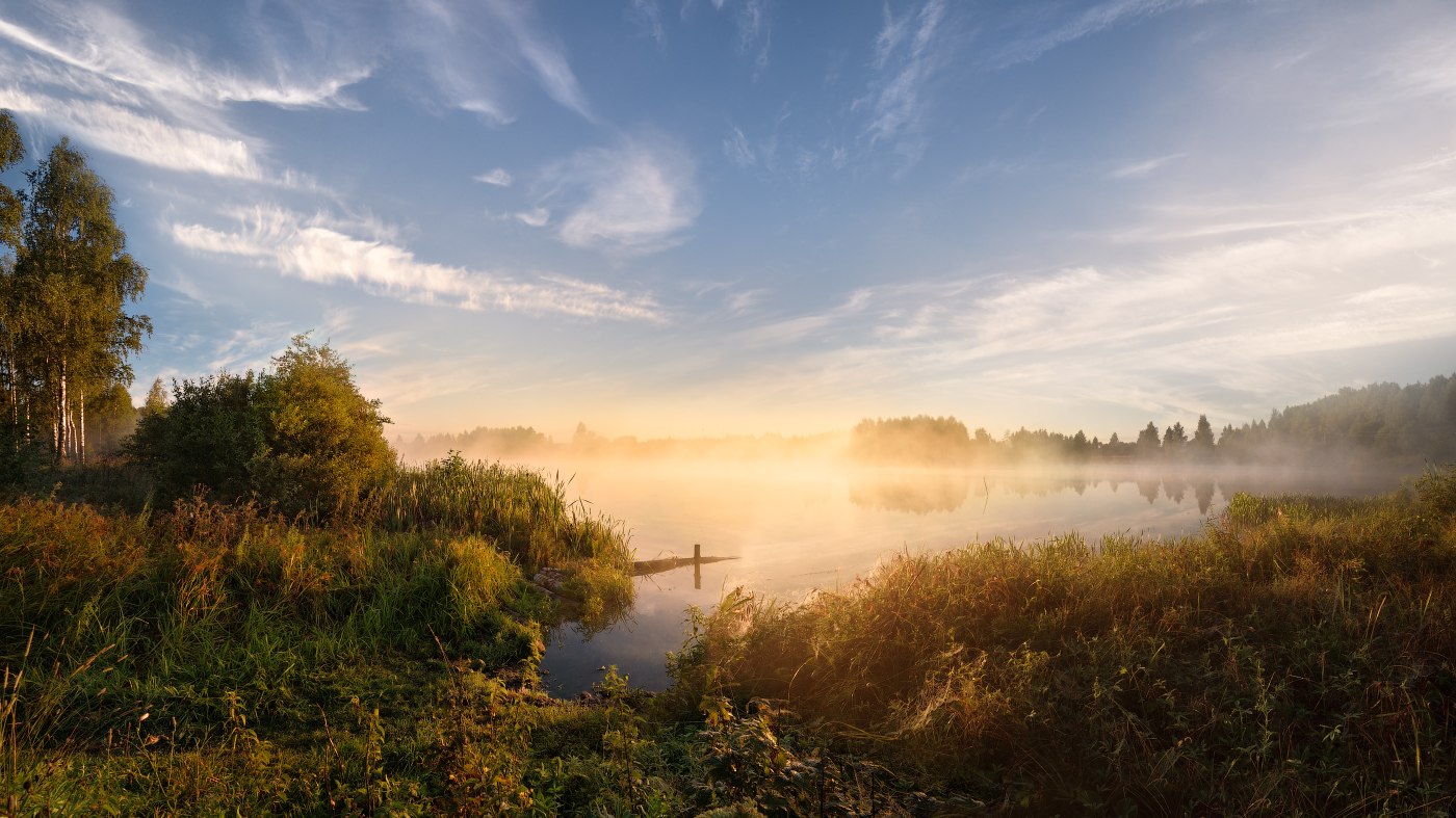 на рассвете