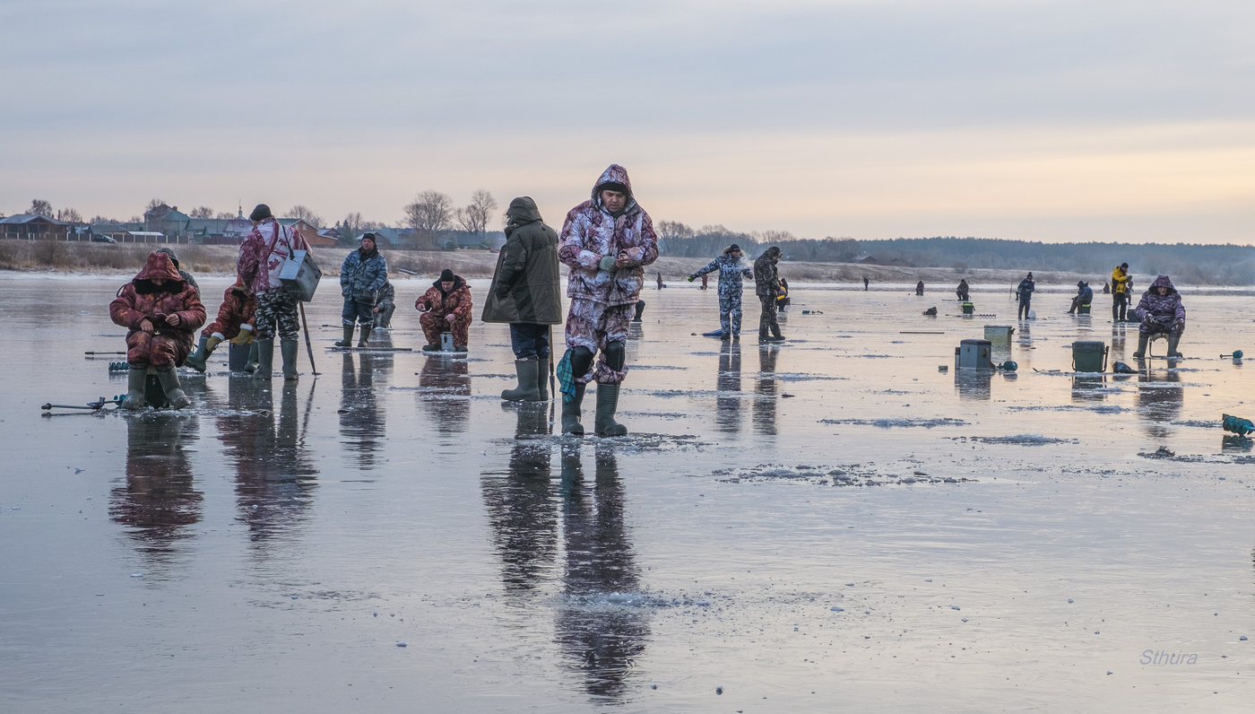 По первому льду.