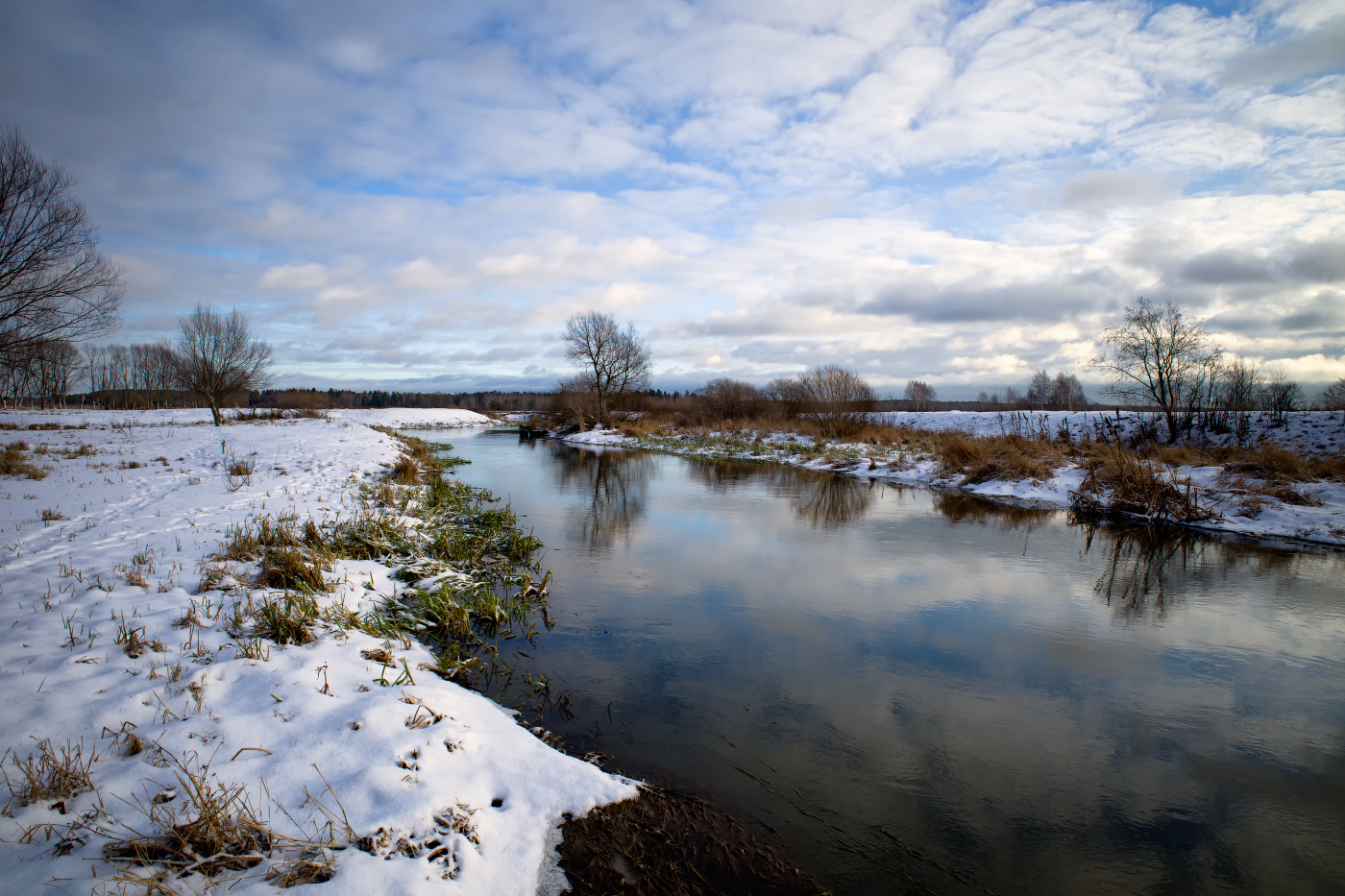 по берегу реки