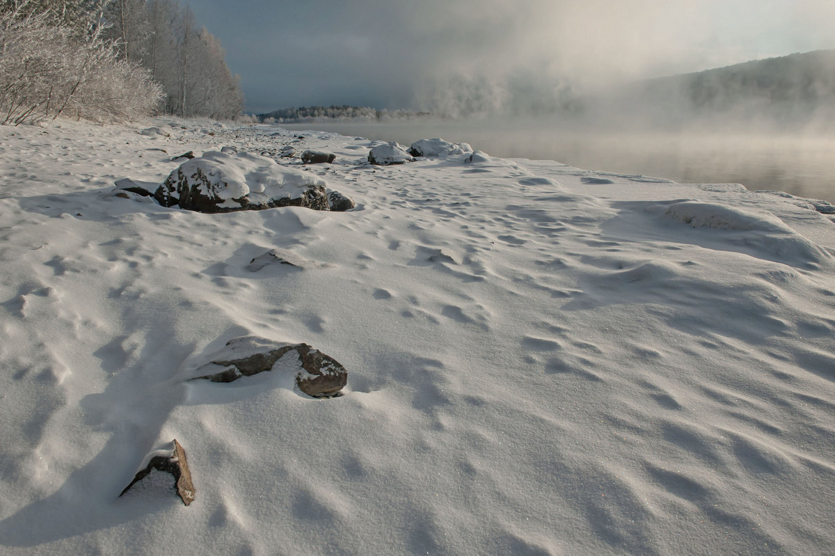 Зимний туманный берег...