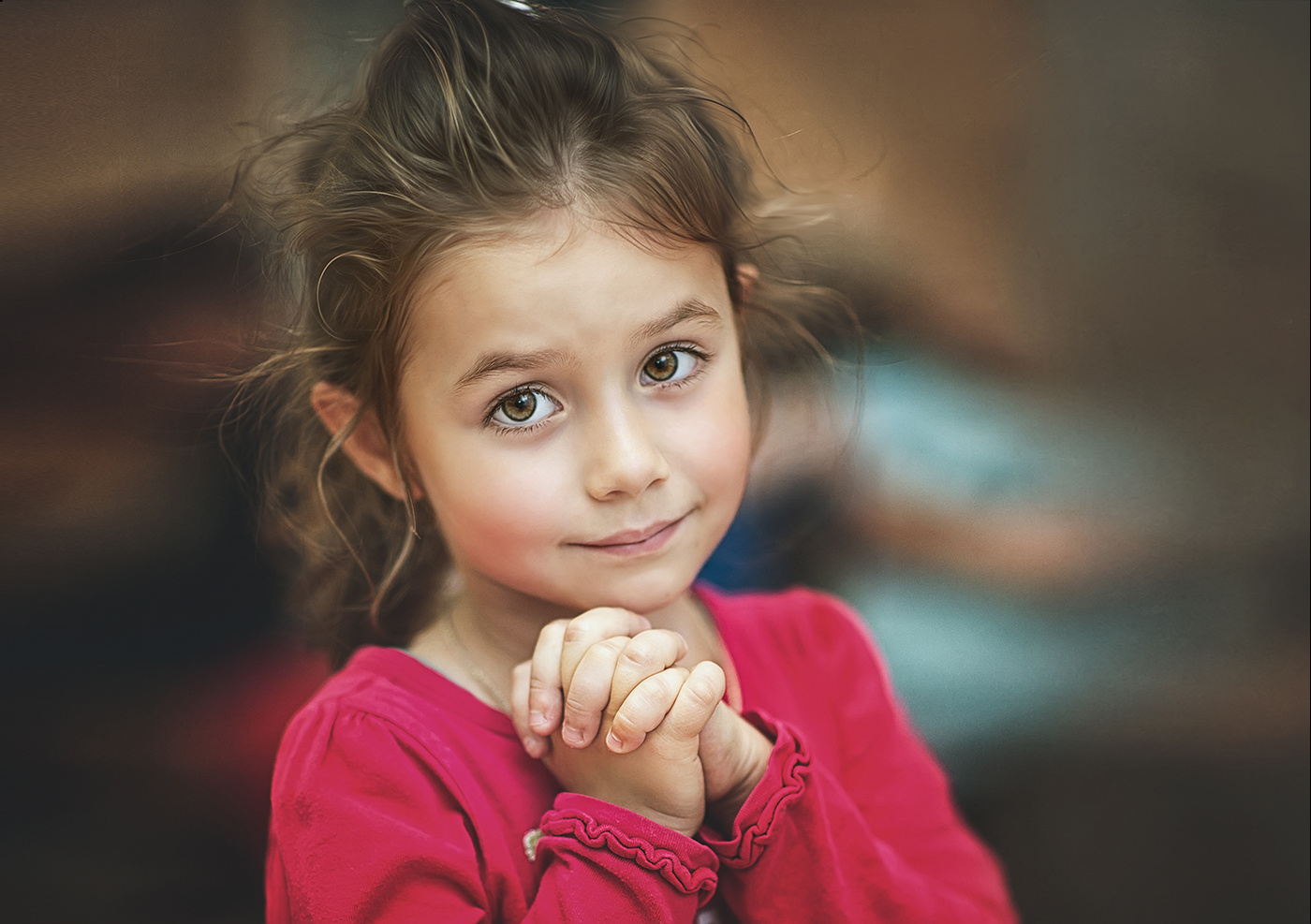 Сколько угодно можешь бегать, прыгать..., вспотеешь, разлохматишься.. и всё равно ты прекрасна....