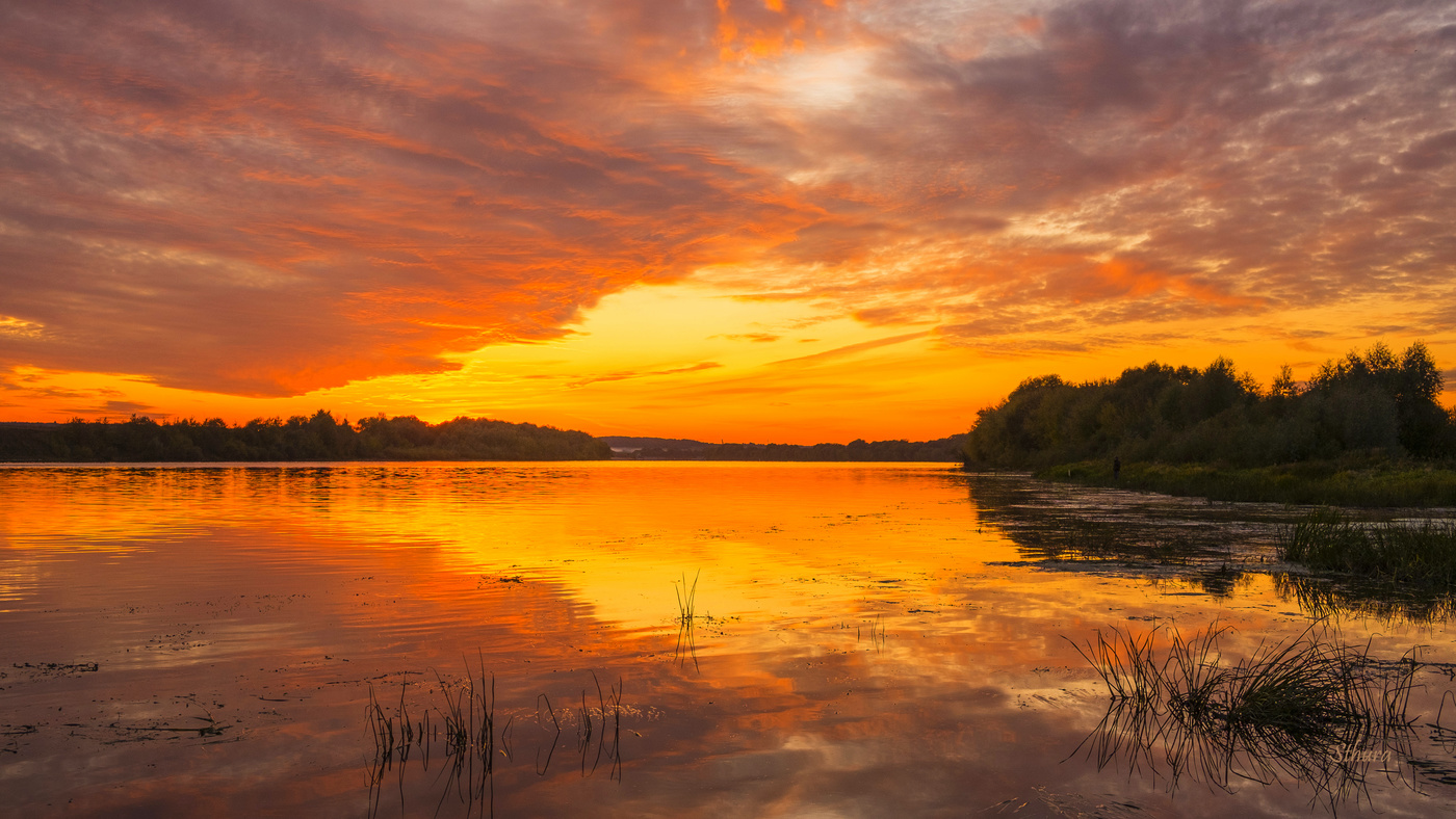 Ока. Закат.