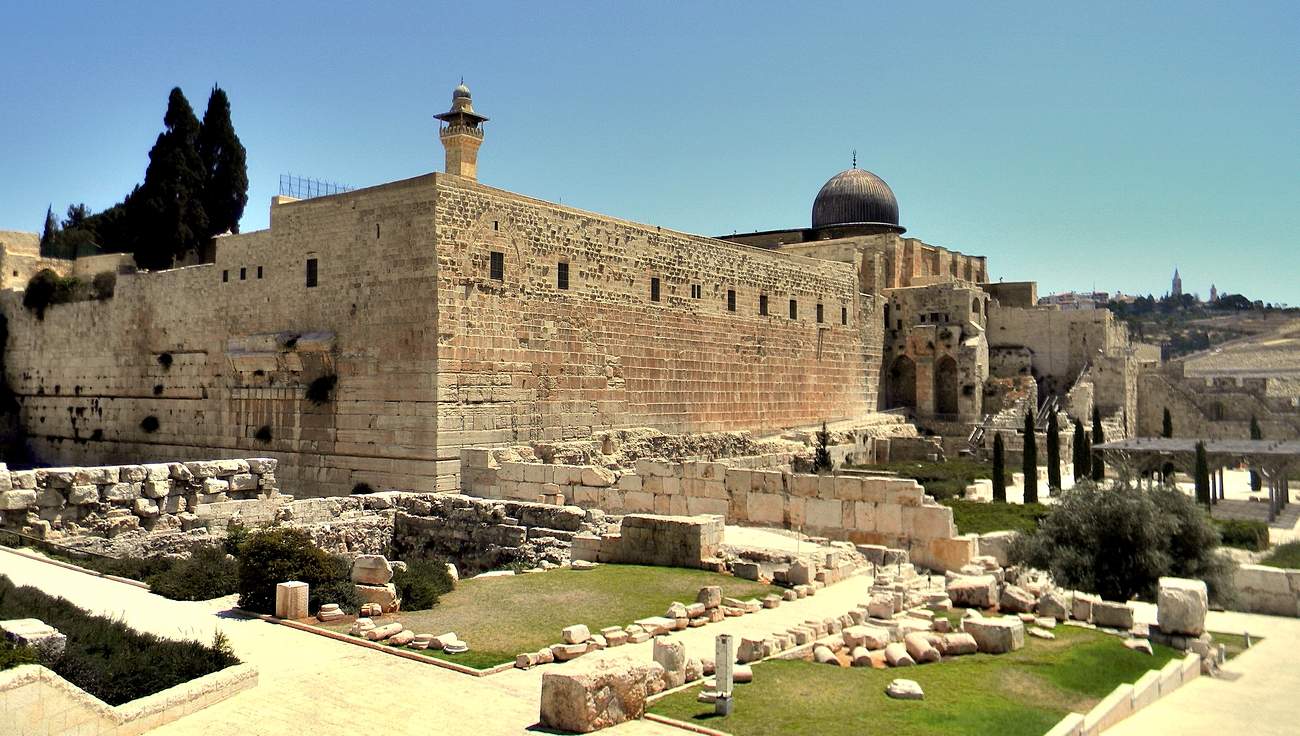 Стены плача в Иерусалиме пустынны