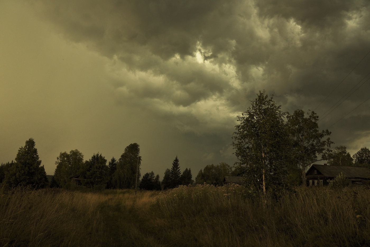 "Тучи встали. Замерла природа ..."