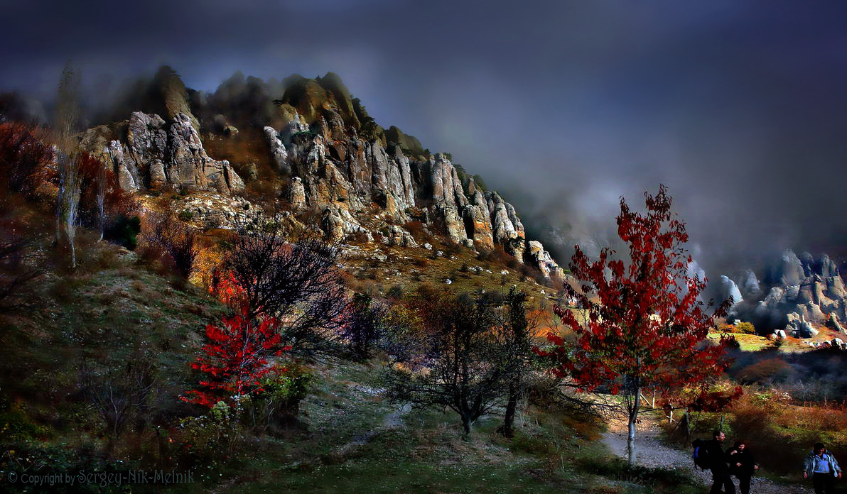 Свето-эффекты на дымчатой Демерджи