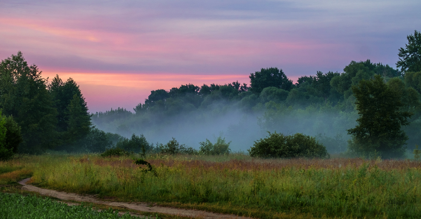 Под туманом ручей.