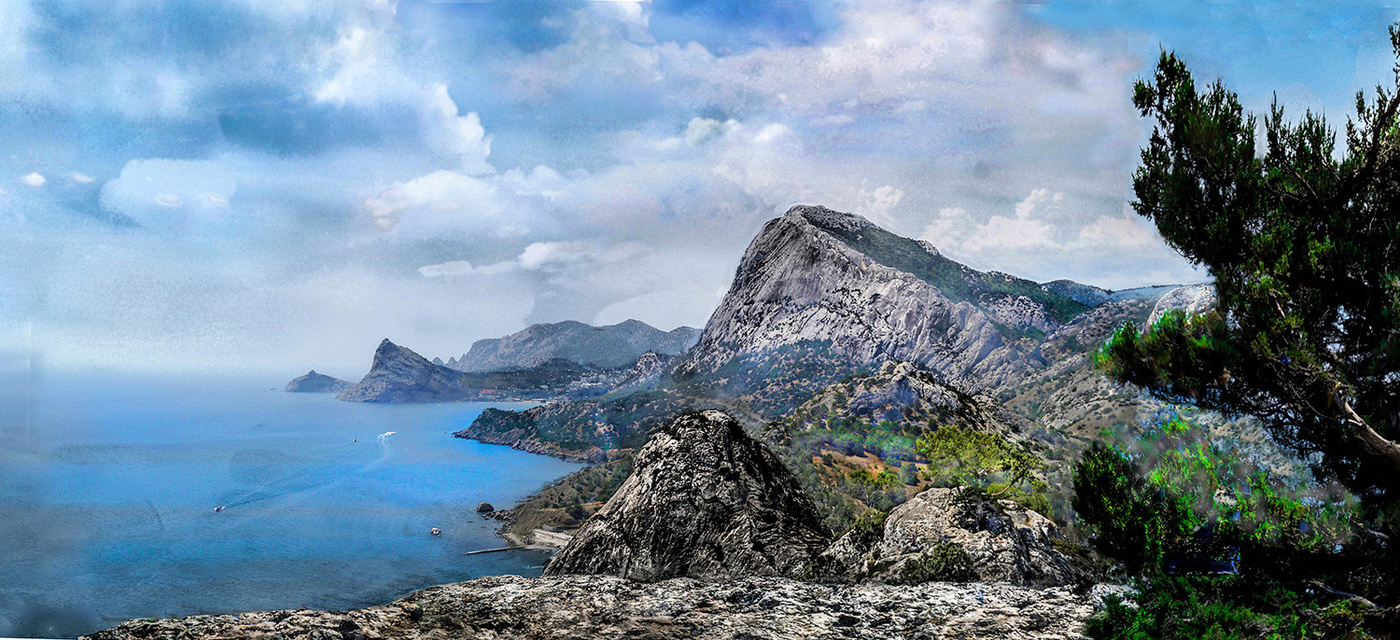 В дымке морской.