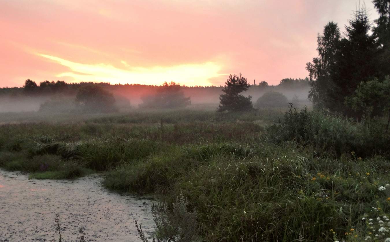 Вечерняя заря в Полесье