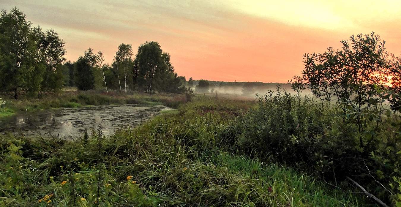 Вечерняя туманная заря