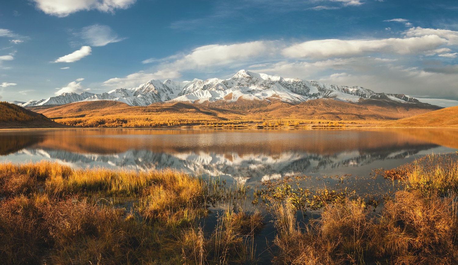 Прекрасным утром в горах.