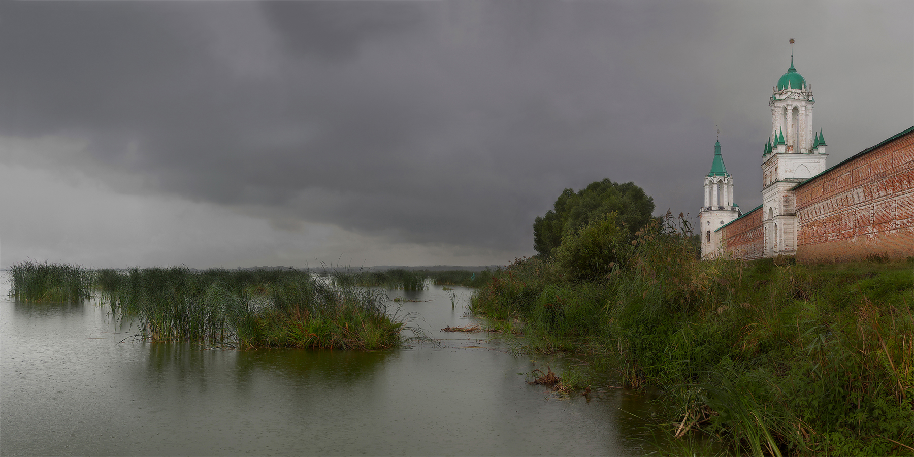 про рыбака, стоящего в траве...