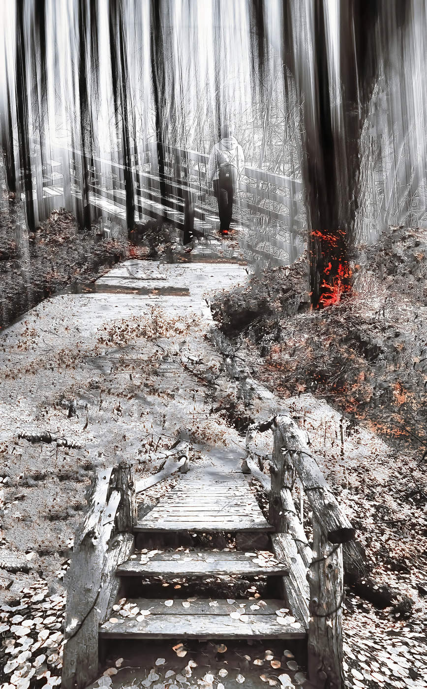 Девушка с рюкзаком.