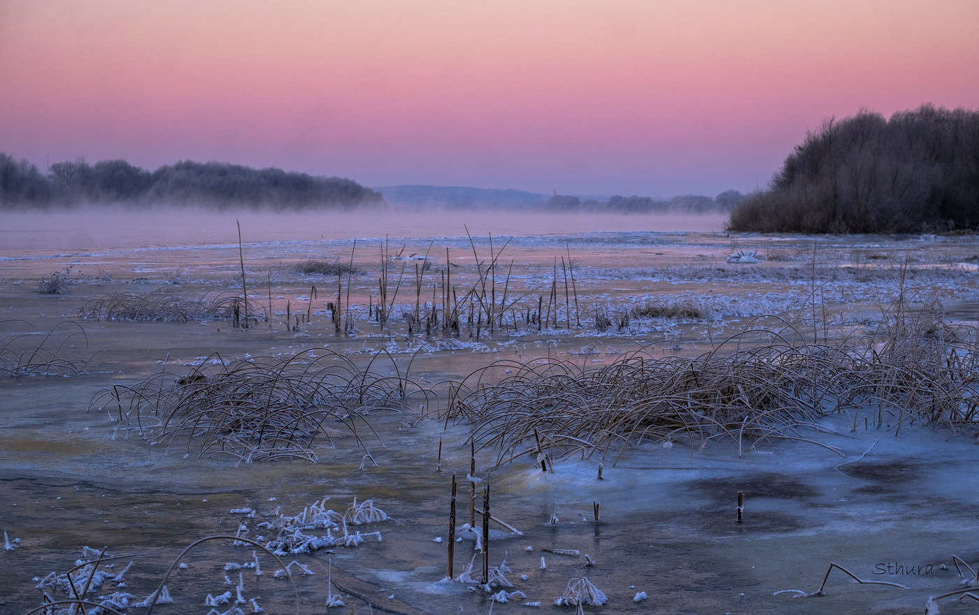 Морозное утро. Ока.