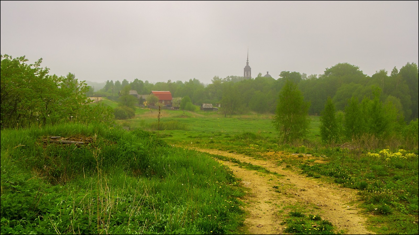 В утреннем тумане.