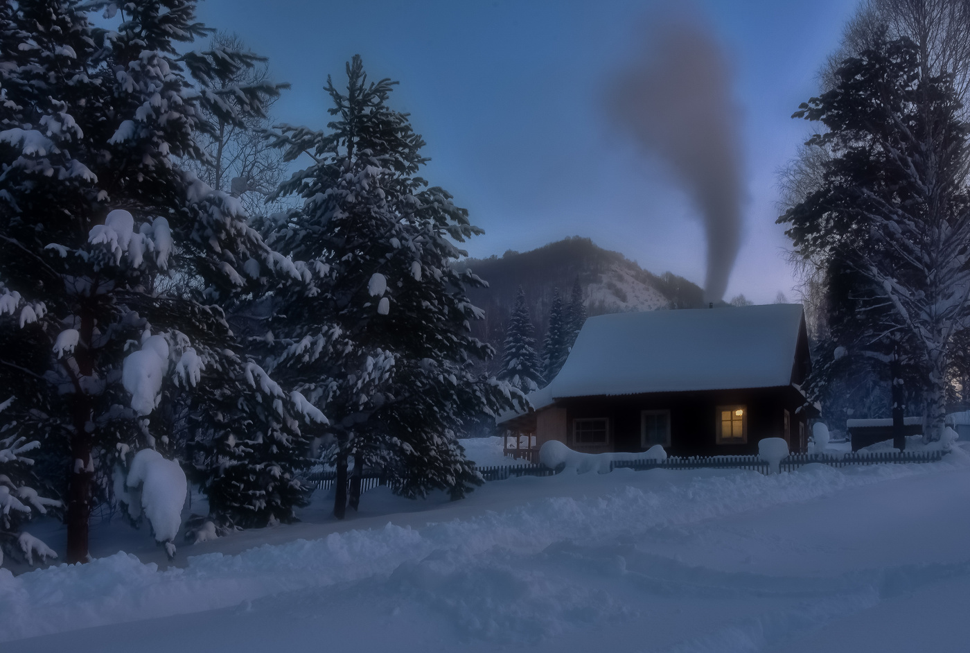 Зима деревня мороз снег