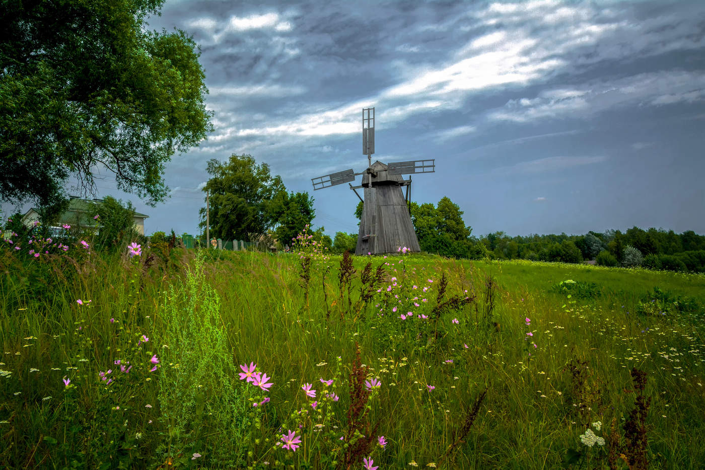пейзаж с мельницей